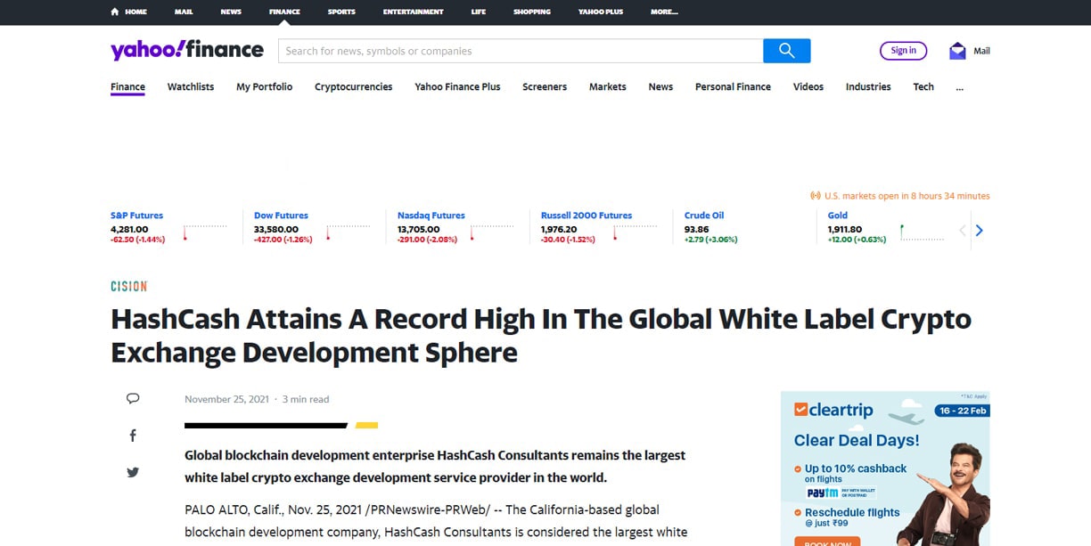 HashCash Attains Record High Global Whitepaper