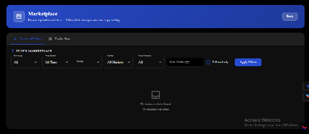 Copy trade marketplace